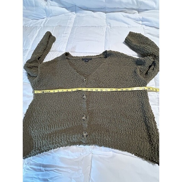 Sanctuary Cardigan Sweater Women’s Medium Green Long Sleeves Plush Cozy Fall Top - Picture 7 of 8
